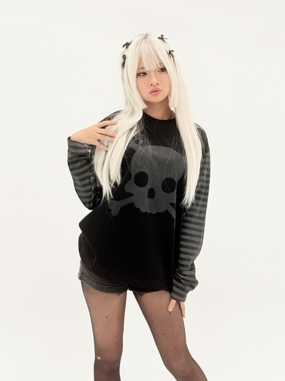 Skull Striped Death Long Sleeve Shirt